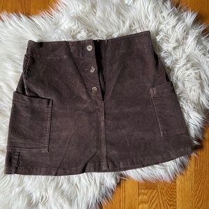Corduroy High Waist Mini Skirt